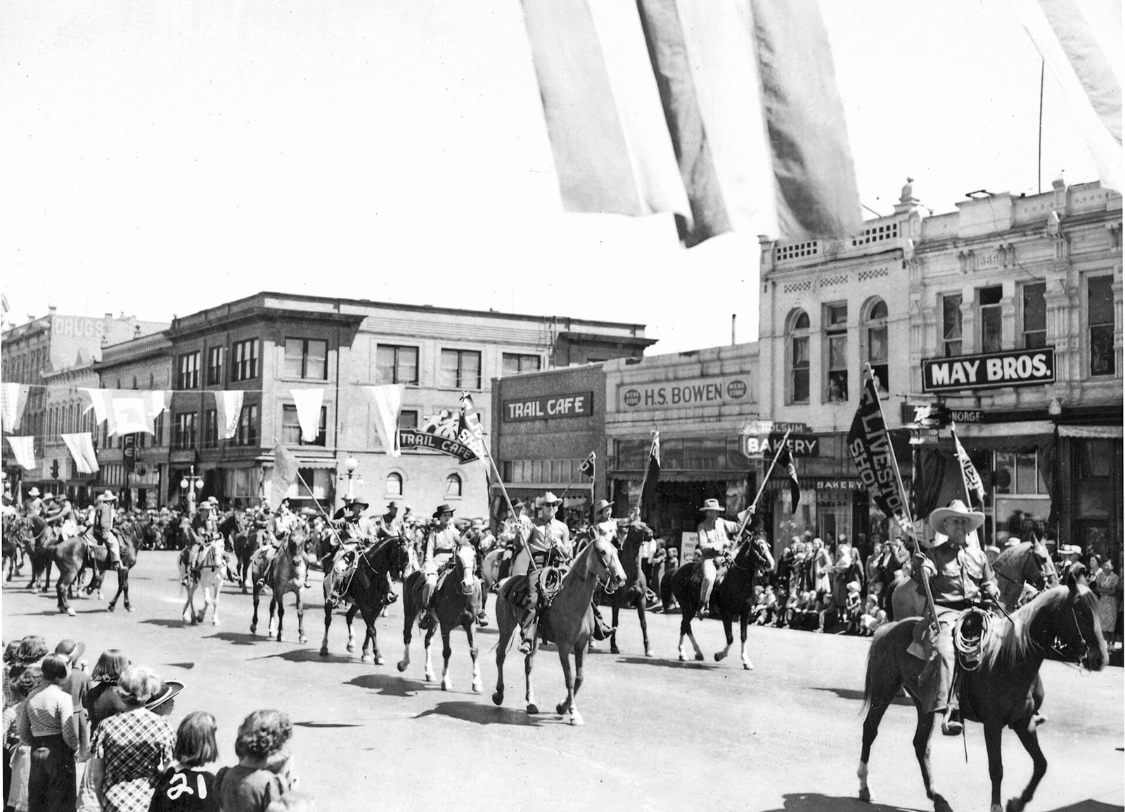 Historic parade along Main Street in Baker, Oregon